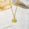 Chinese Style Titanium Steel "Fu" Necklace - Ruyi Abacus Clavicle Chain: Versatile, Elegant, Wealth-Attracting Design for Women