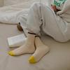 Socks Women'S Contrasting Color Trendy Socks Double Needle Pure Cotton Medium Tube Socks Drawing Casual Versatile Socks