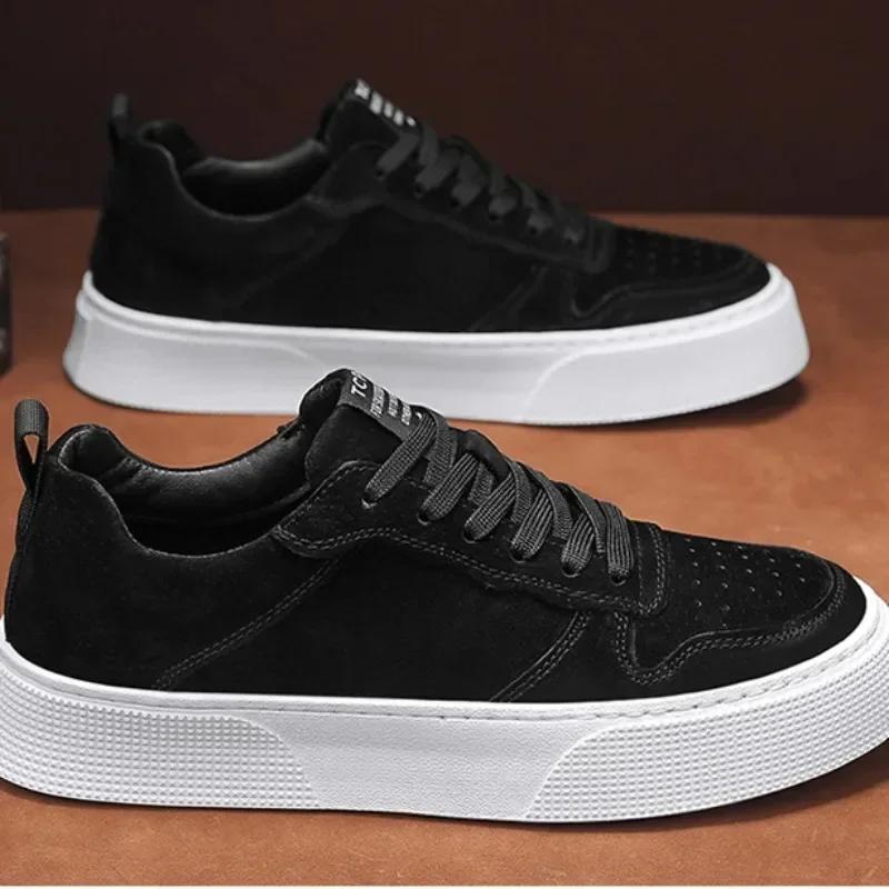 Chaussures de Skateboard pour Homme Chaussures Décontractées Tendance Semelle Épaisse à Lacets Antidérapantes Semelle Souple Confort Mode Chaussure de Sport pour Homme