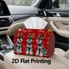 1pc, 2d Flat Printing, Tissue Box Shih Tzu Christmas Plaid Pattern Printed Tissue Box, Suitable for Home, Kitchen, and Car Decoration, Tissue Dispense