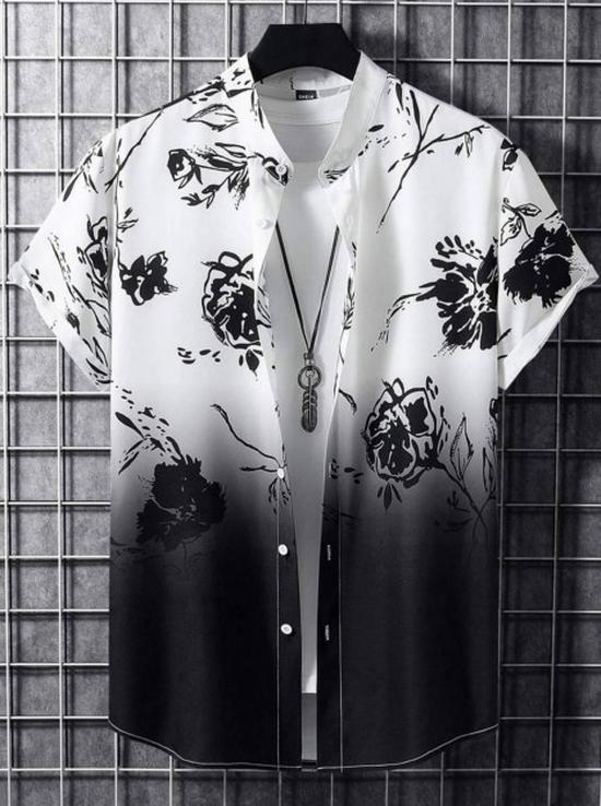Camicia Casual da Uomo a Maniche Corte a Righe Primavera 2025