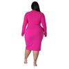 Abito Midi Bodycon Nero Taglie Forti con Scollo a V Profondo e Arricciature