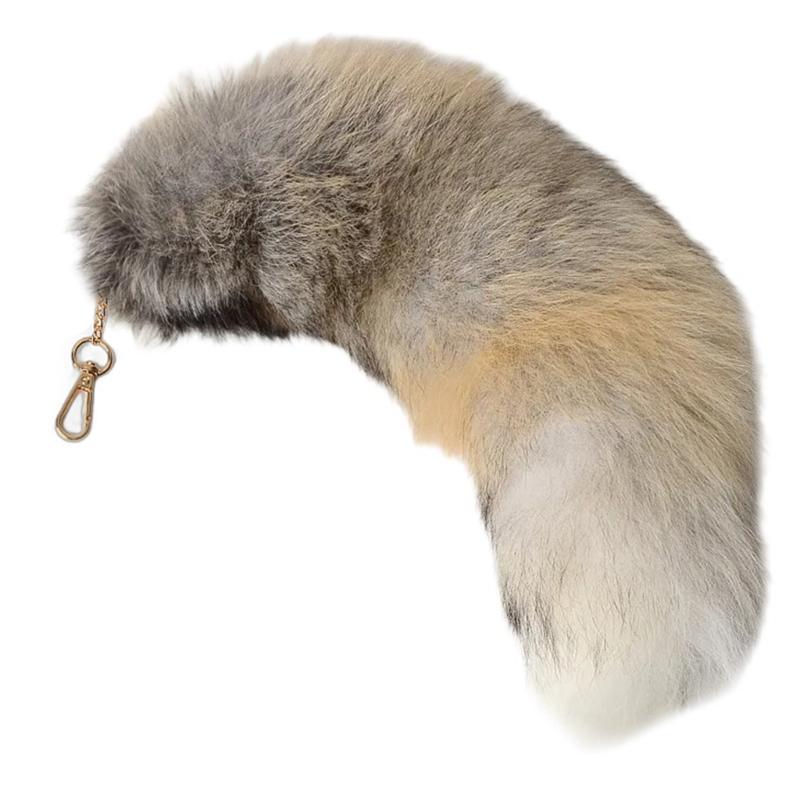 Rävhalsband Nyckelring Plyschväska Nyckelring Prydnader Bilnyckelringar Djursvans Nyckelringar Berlock Present