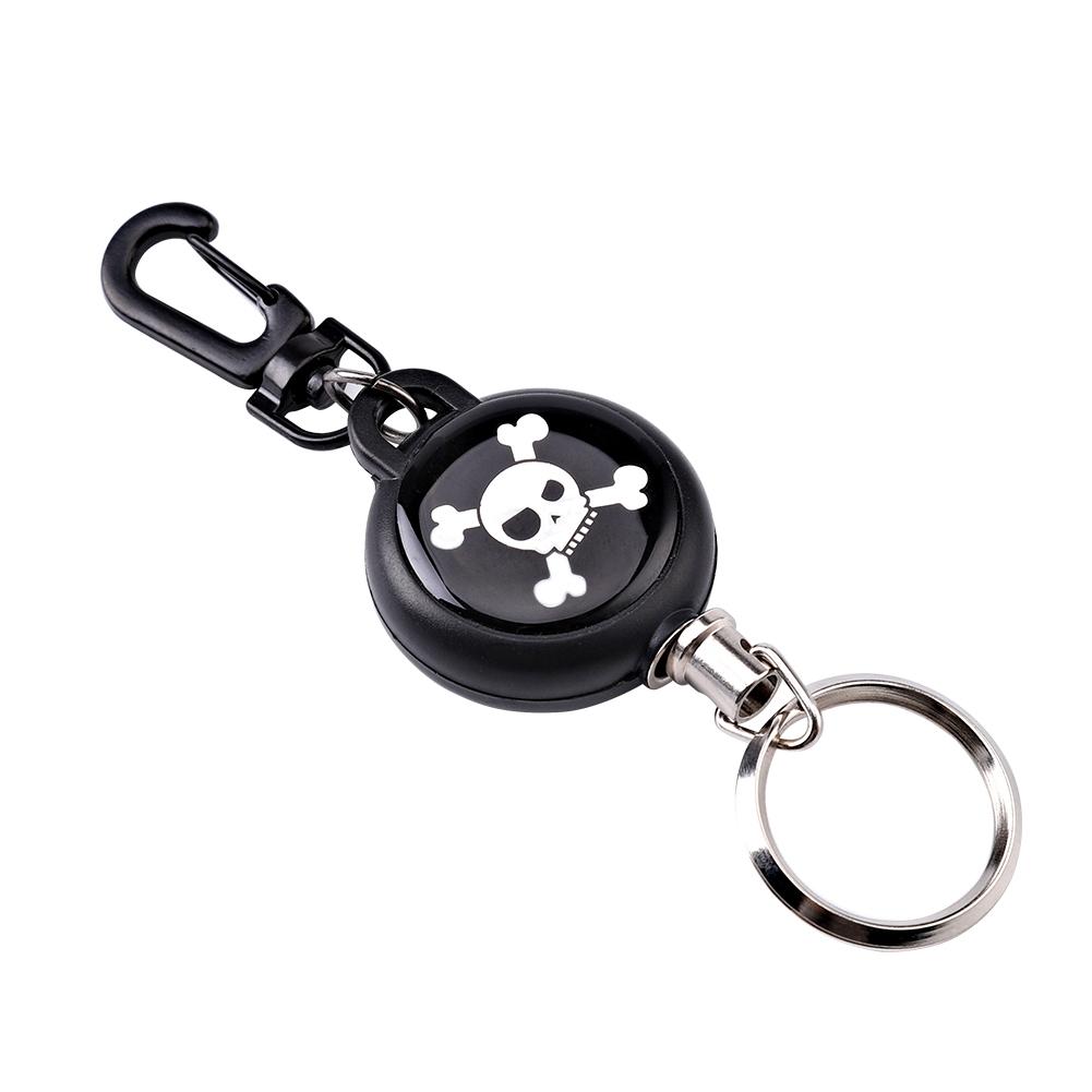 60cm Steel Wire Rope Retractable Carabiner Survival Keychain Key
