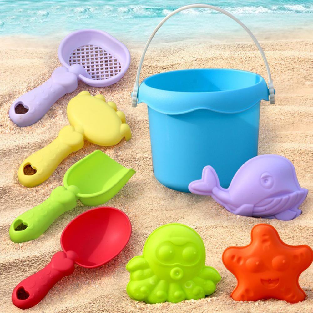 

Kids Beach Toys Set With Shovel Bucket Rakes Outdoor Sandcastle Building Summer Beach Play Sand Digging Tools