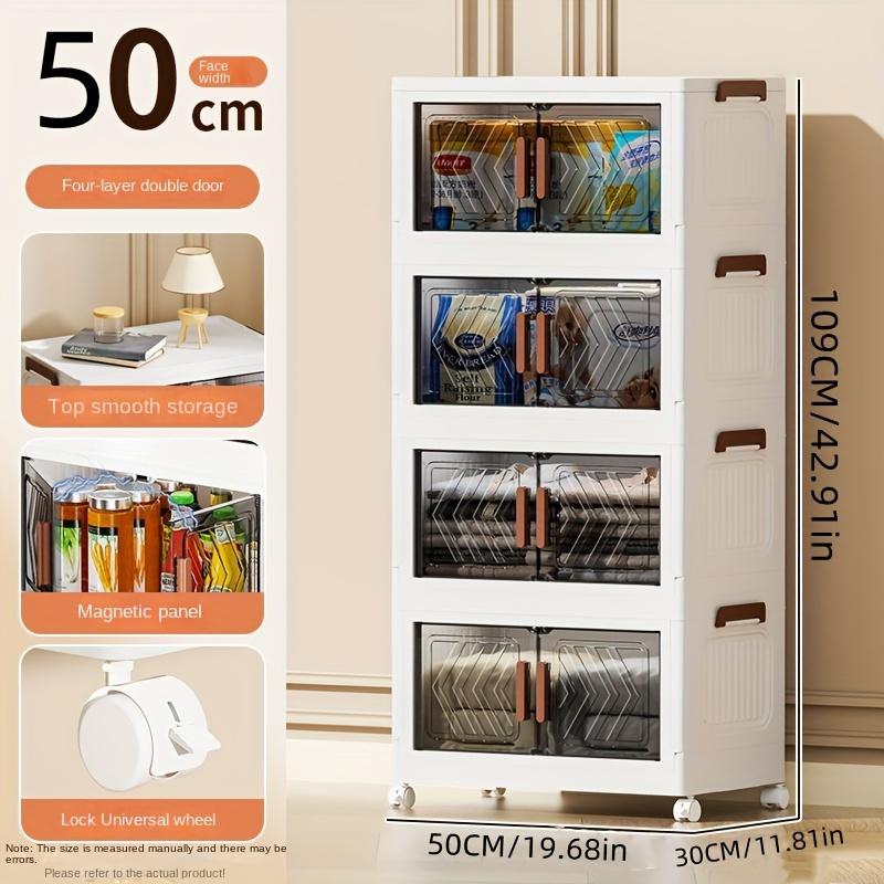 Multi-layer Household Storage Cabinet, Foldable And Stackable Plastic Organizer, No Installation Required,  Folding storage Box