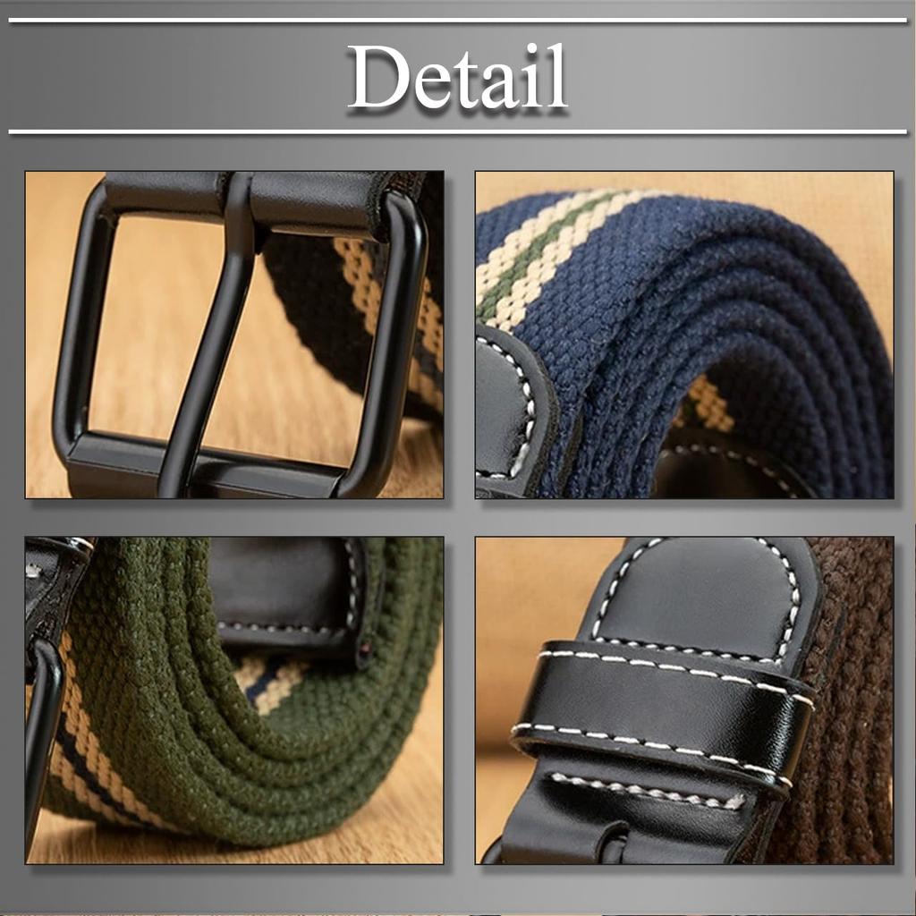 [Buzz Selection] Canvas Belt, Casual Fashion, Simple Design, Adjustable, Stylish, Men's LBU065 (Coffee)
