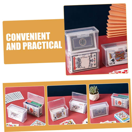 HOUDERCO 3-Piece Card Storage Box for Work, Poker, and Multiple Cards