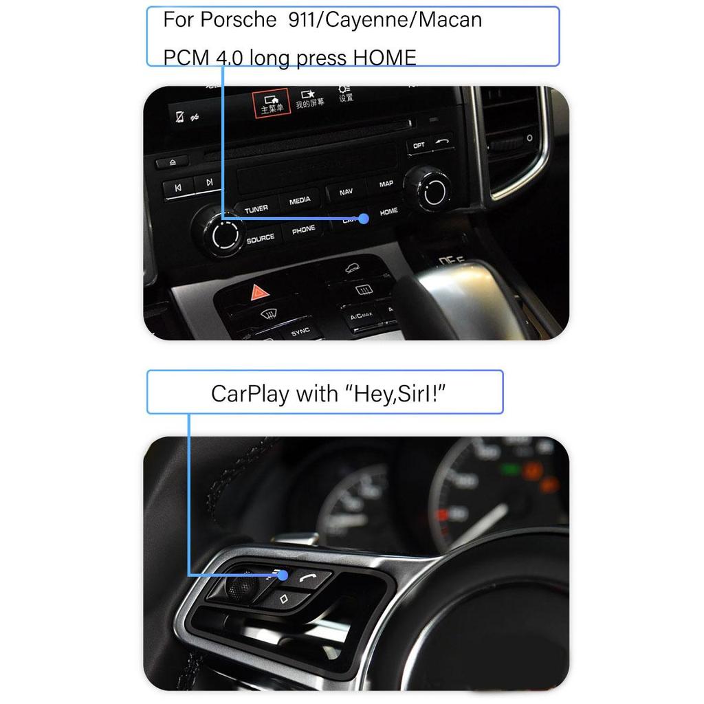 Sinairyu CarPlay wireless Android Auto DAB DVR HDMI compatibile per Porsche Cayenne Macan 911 PCM 4.0 Mirror-Link