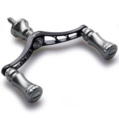 VERHOOGDE 80mm Molenhandvat met 15mm Knop voor Daiwa en Universele Spinmolens Schaakserie Shimano, (Zwart & Antraciet) (663)