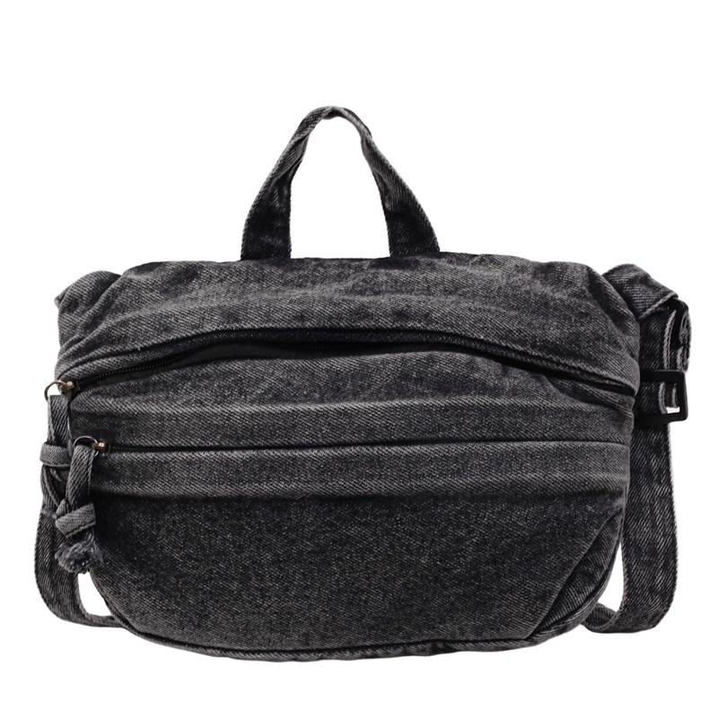 Bolso de Hombro de Mezclilla para Mujer Bolso Cruzado de Color Sólido Bolso para Teléfono Móvil