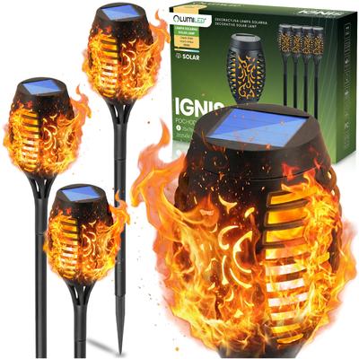 Lumiled Ignis Set of 4 Solar LED Garden Torch Lights with Flame Effect