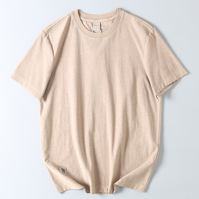 from Foreign Trade Export: Men's American Retro Short-Sleeve T-Shirt, Summer Pure Cotton, Vintage-Style, Round Neck, Solid Color, Loose Fit, Trendy