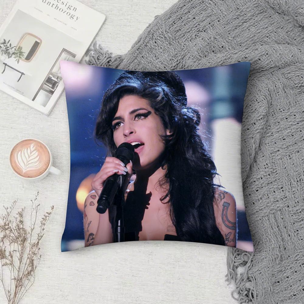 

Pop Singer A-Amy W-Winehouse Pillow Case Cover Square Sofa with for pattern comfortable cushionsuitable of room 12x12Inch