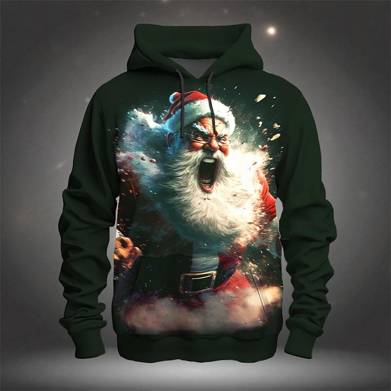 Christmas Snowman Santa Claus Reindeer Hoodie Cartoon Manga Anime 3D Graphic For Couple's Men's Women's