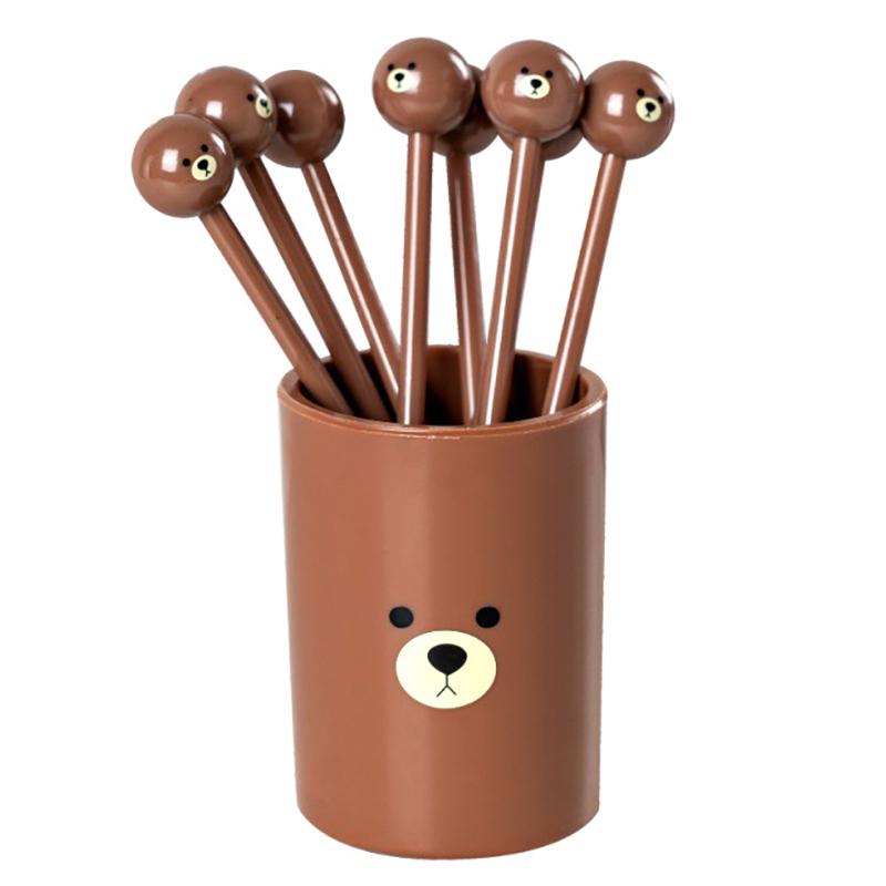 10Pcs Cute Mini Toothpicks Cartoon Kids Food Picks Plastic Fruit Forks Bento Decorative Tableware Food Picks Dessert Fork