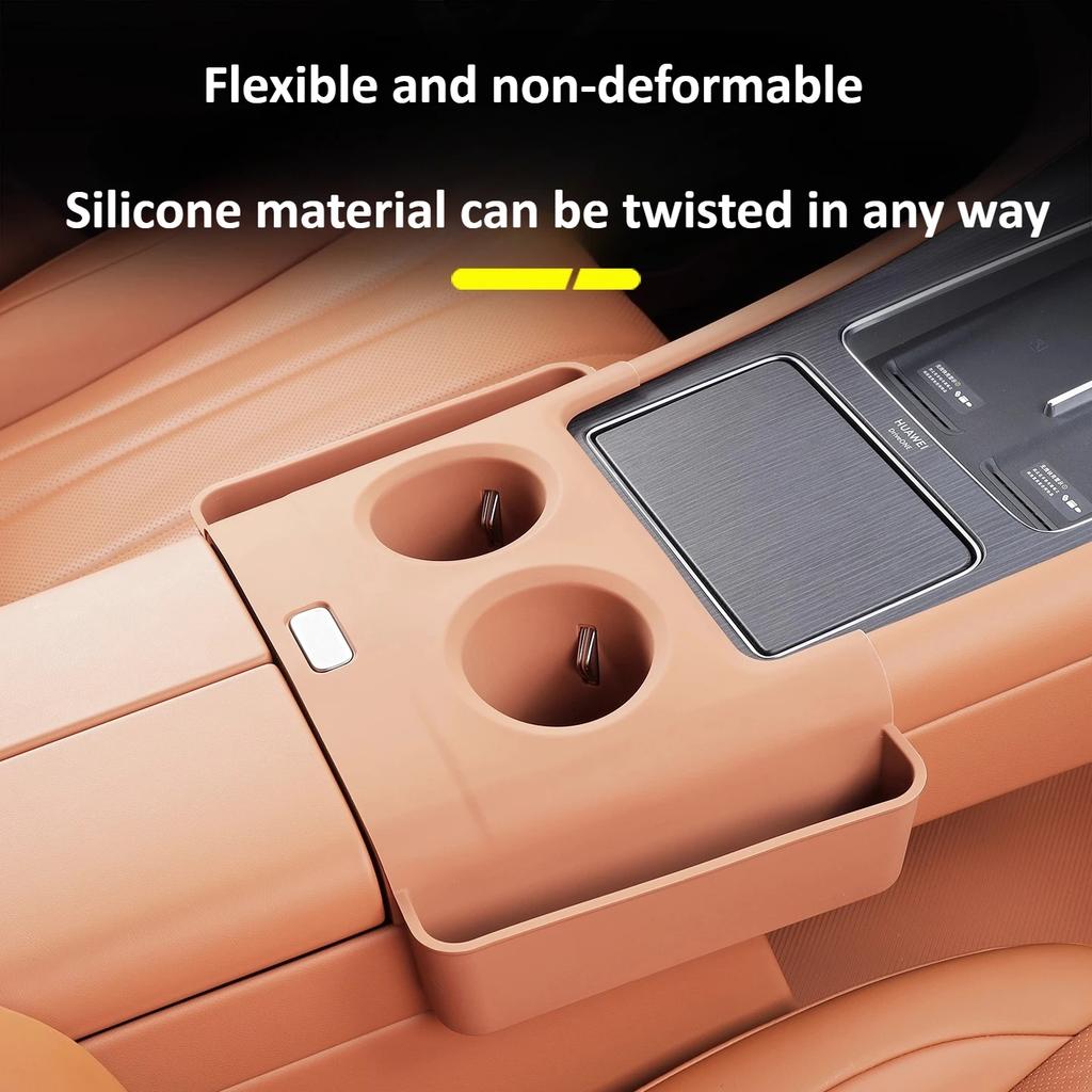 For AITO M8 2025 Car Center Control Cup Silicone Storage Box Waterproof Storage Organizer Interior Accessories