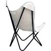 Handmade Vintage White Leather Butterfly Chair Relax Arm Chair