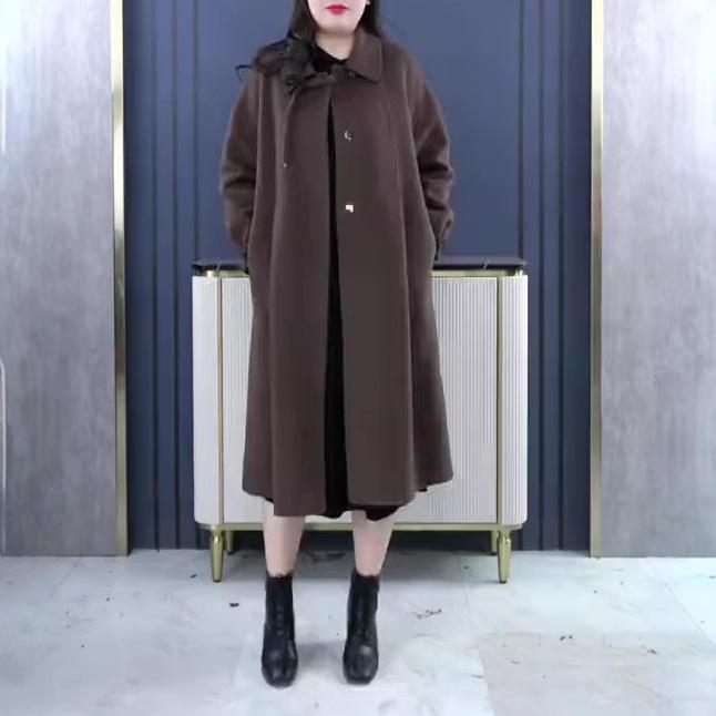 2024 Autumn/Winter Plus Size Elegant Light Luxury Woolen Coat for Middle-Aged Women