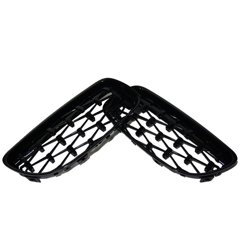 Diamond Meteor Racinggrill För BMW E90 E91 3-serie 2009-2012 Bilens Främre Stötfångare Huv Nyckelhålsgrill Blank Svart