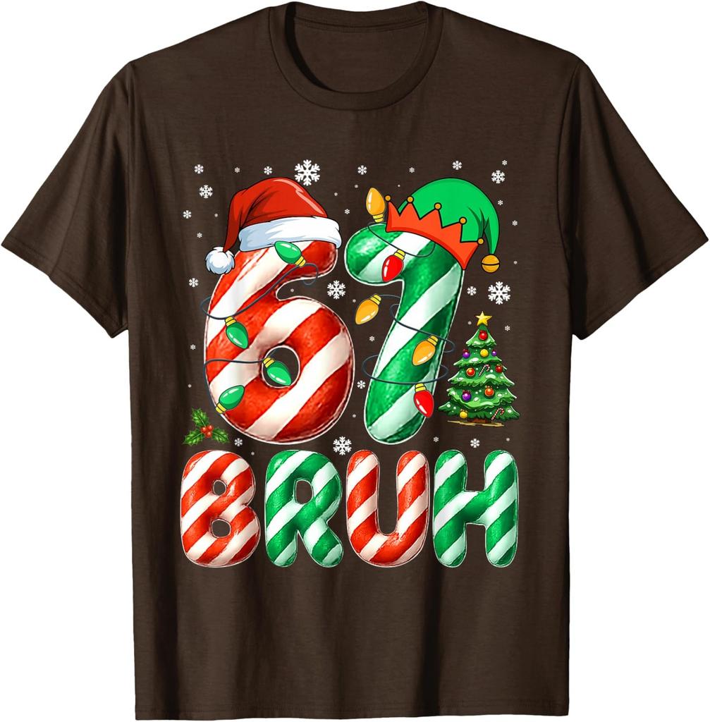 Bruh 67 Six Seven Meme Christmas Funny Design Unisex T-Shirt