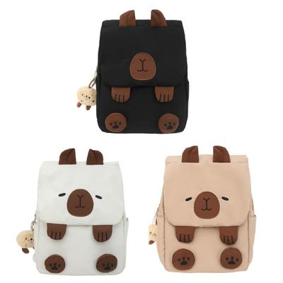 Rucksack für Damen Große Kapazität Laptop-Rucksack Studenten-Schultasche College Cartoon Capybara mit Reißverschluss Buchtasche