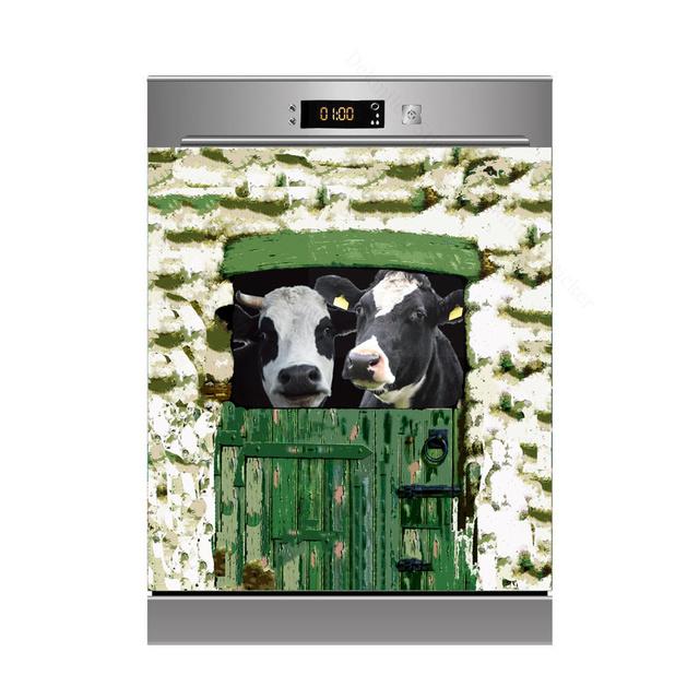 3D kreative handgezeichnete lustige Tiere Kunst Design selbstklebende Kühlschrank Spülmaschine Tür Aufkleber Tapete Wandaufkleber Küche