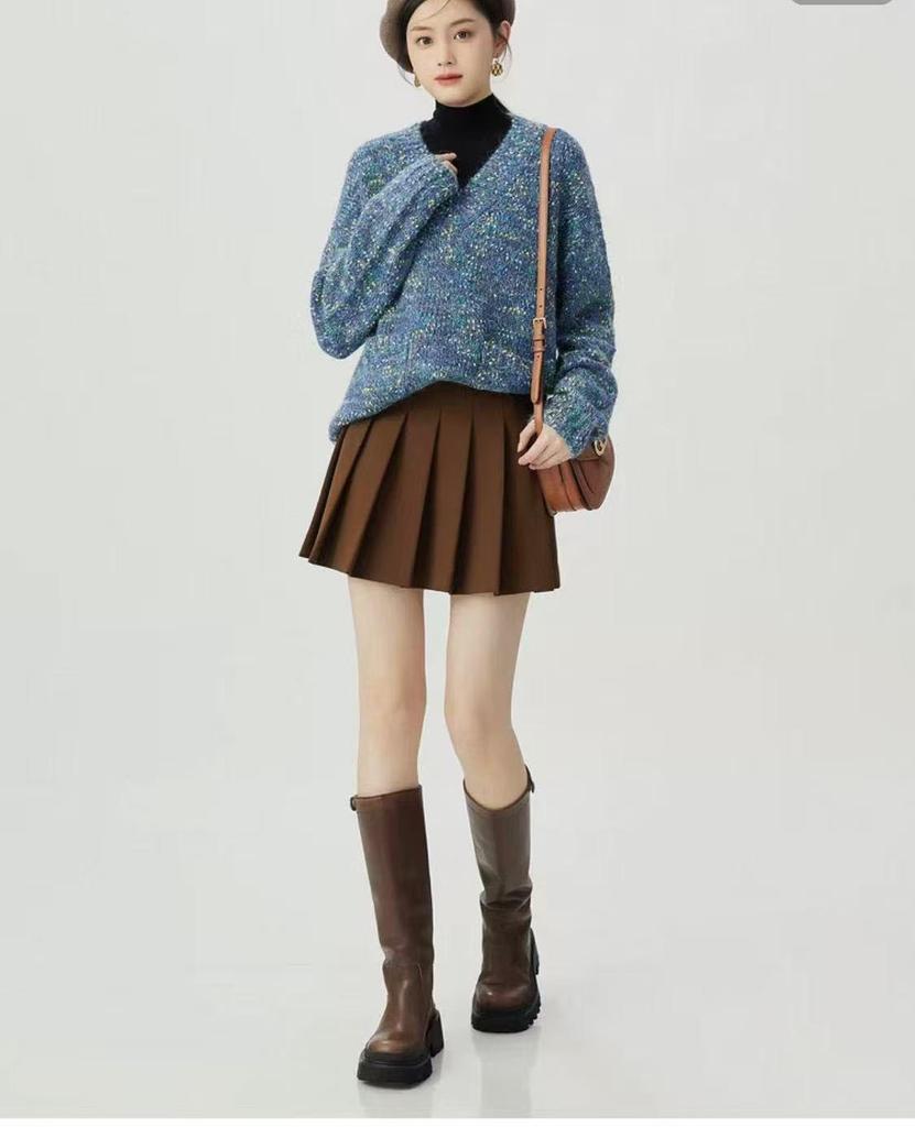 Ge Di Autumn/Winter Women's Loose Polka Dot Soft Sweater Coat