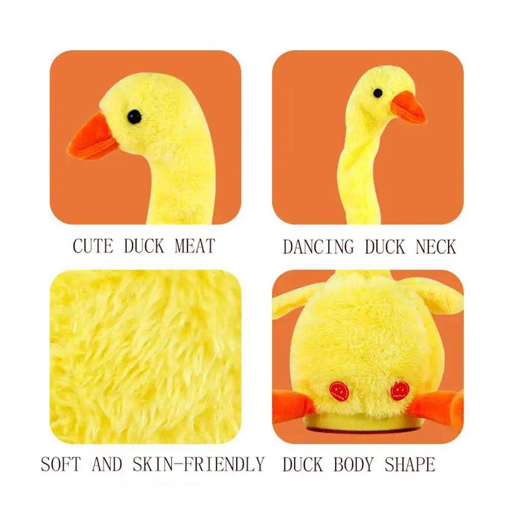 NEW Cute Repeating Talking Duck Children's Plush Toy Educational Fun Gift Twisting Imitation Talking Dancing Music Recording Toy