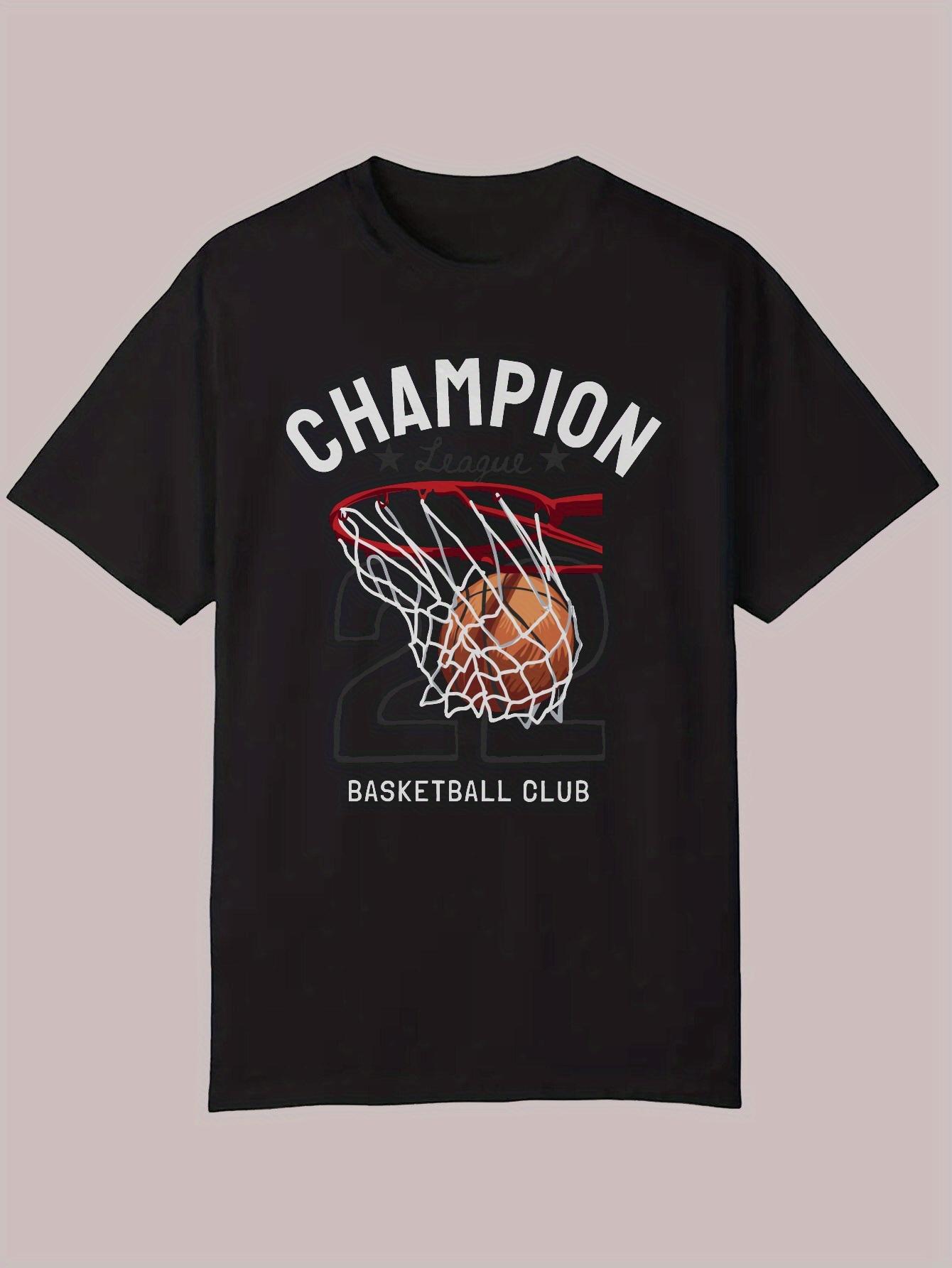 

Basketball Champion Graphic T-shirt - Black Casual Summer Tee with Web Design S