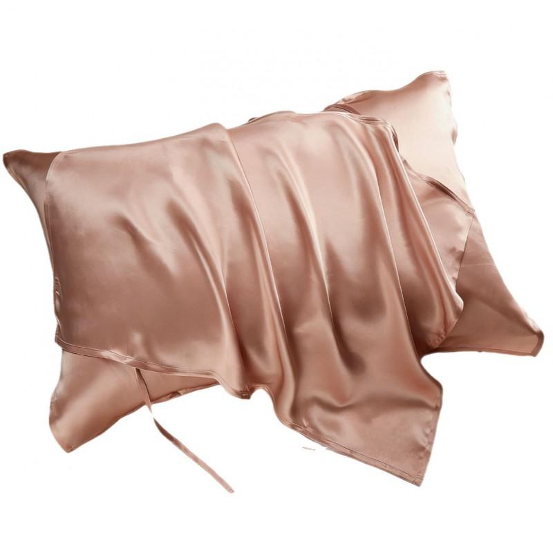 40 Momme 100% Pure Mulberry Silk Pillowcase With Adjustable Ties Solid Color Luxury Sleep Skincare Pillow Cover