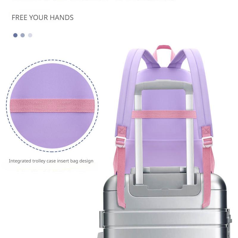 Frische Patchwork-Handtasche im College-Stil, superleichter Rucksack zum Schutz der Wirbelsäule, niedliche Cartoon-Schultasche für Mädchen und Jungen