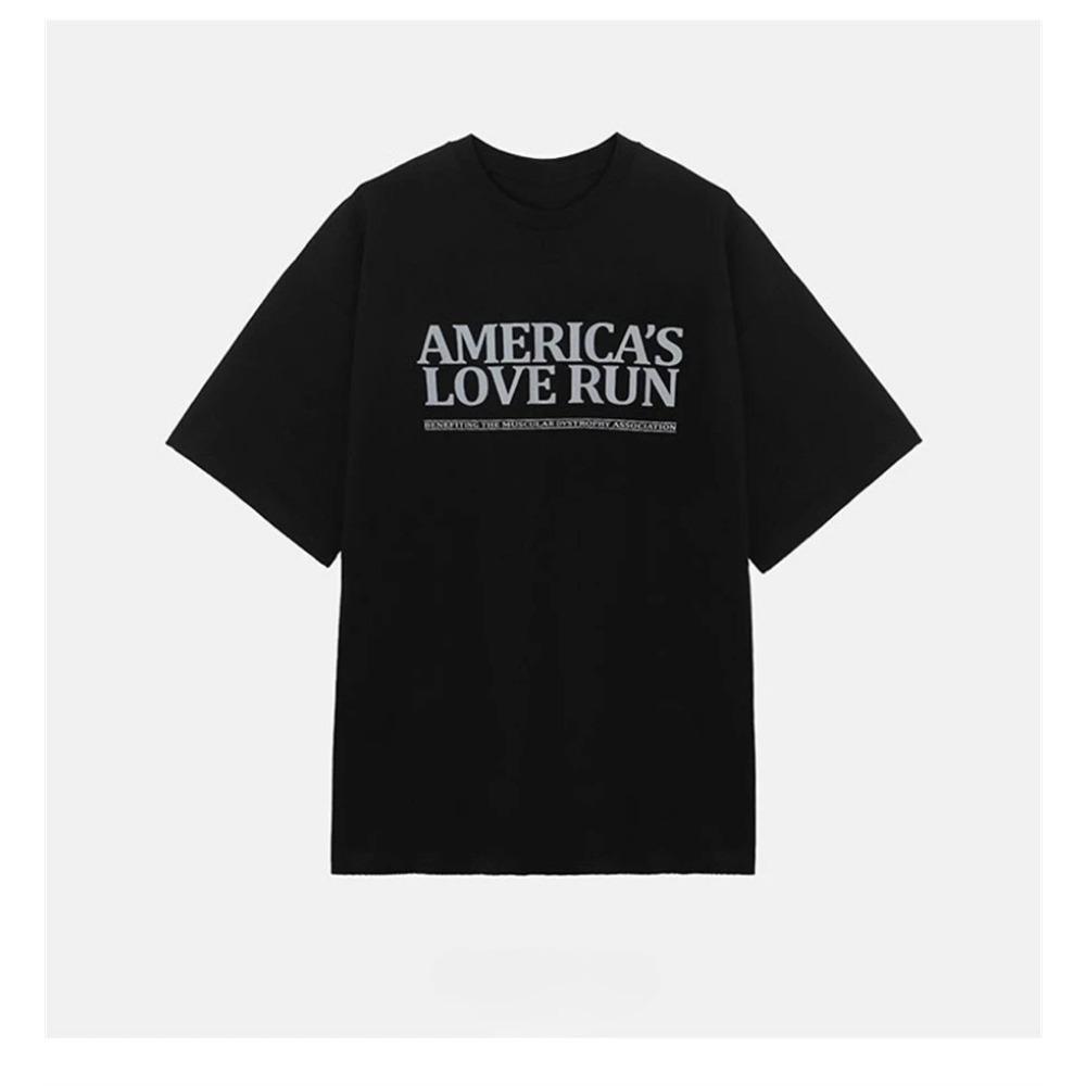 Men's Casual Ins Fashion English Letter Printing High-quality Cotton Loose Short-sleeved T-shirt