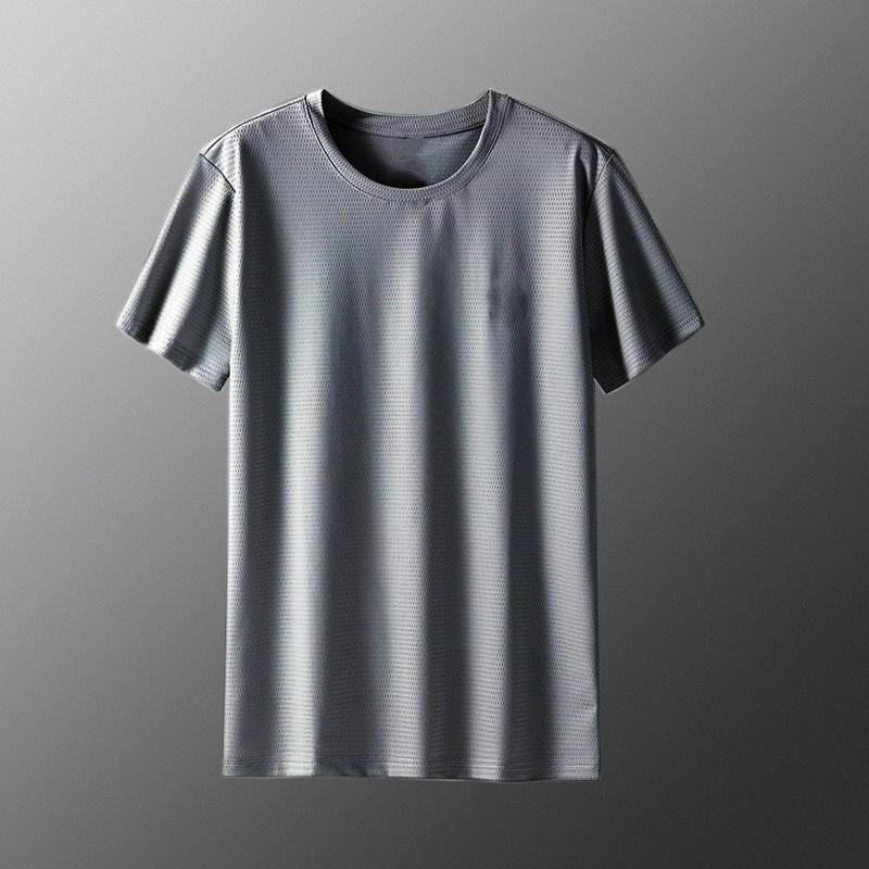 Men's 2024 Summer Ice Silk Mesh Half-Sleeve T-shirt - Trendy Casual Short-Sleeve Top