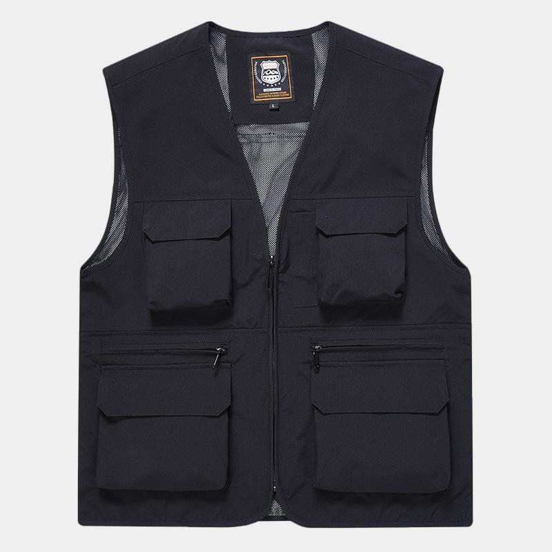 New Outdoor Multi-pocket Quick-drying Fishing Vest for Men Thin Mountaineering Photographer Waterproof Horse Clip Vest Sleeveless