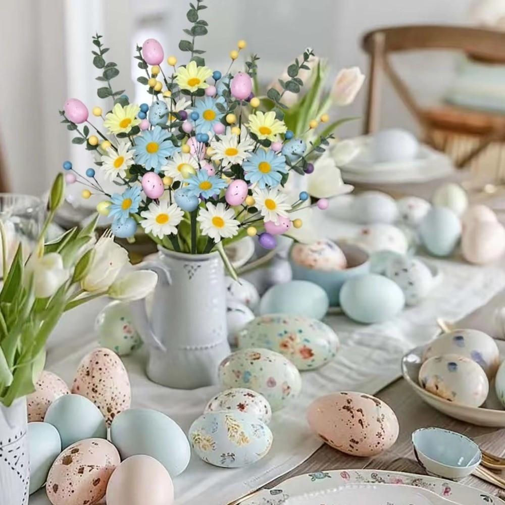 Realistic Easter Flower Bouquet Colorful Decorative Easter Egg Decor DIY Simulated Eggs Bouquets Party Decoration