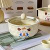 Cute ceramic instant noodle bowl binaural soup bowl instant noodle bowl oat salad rice bowl household tableware