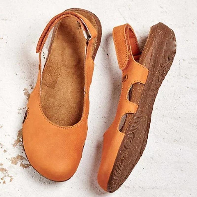 Spring and Autumn New  Shoes Single Shoes Large Size Bag Head Empty  Flat Sandals