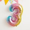 Korean Xiaohongshu 30-inch Rainbow Gradient Number Balloons for Children's Birthday Party Photo Decor.