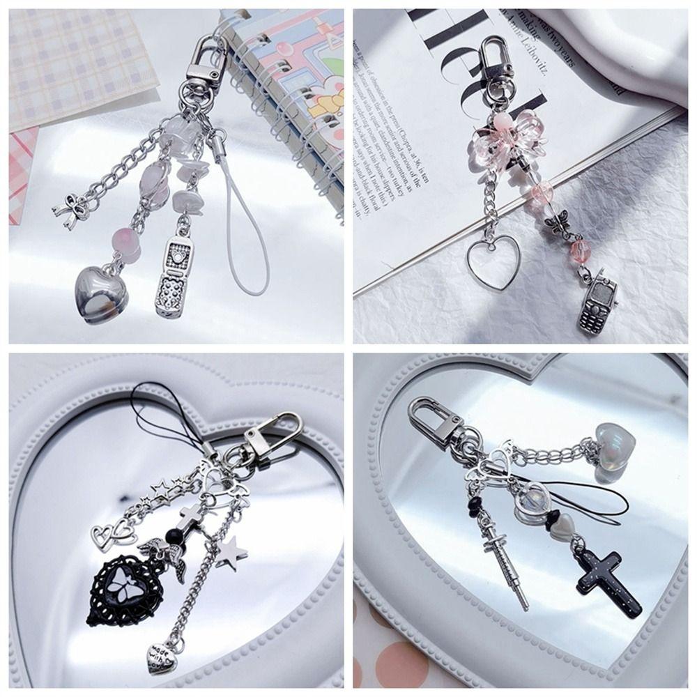 

Кулон для телефона Cool Girl Сладкий розовый ремешок для телефона из бисера Брелки для ключей своими руками Подвеска для цепочки телефона Y2K