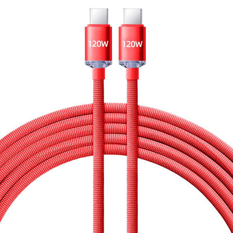 Jingyao Dual Type-C Data Cable - 120W Fast Charging, Braided, C To C Flash Charger