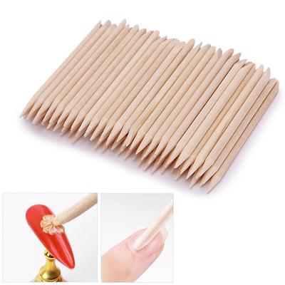 50 pezzi Bastoncino in Legno d'Arancio per Nail Art Spingicuticole Rimozione Cuticole a Doppia Punta Strumento per Manicure Rimozione Pelle Morta
