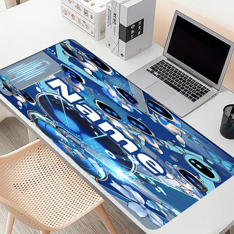 Custom Name Personalized Cosmic Bot Crew Pattern Mousepad, Laptop PC Desk Mat, Decorative Desk Mat for Home Keyboard Pad Gift