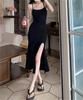 Pure Desire Suspender Hip Dress Spice Girls Summer New Tight Sexy Backless Split Long Dress Stepmom Skirt
