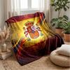 Spain Football Printed Flannel Blanket Skin Friendly Warm Decorative Throw for Indoor Couch Bed Daily Use