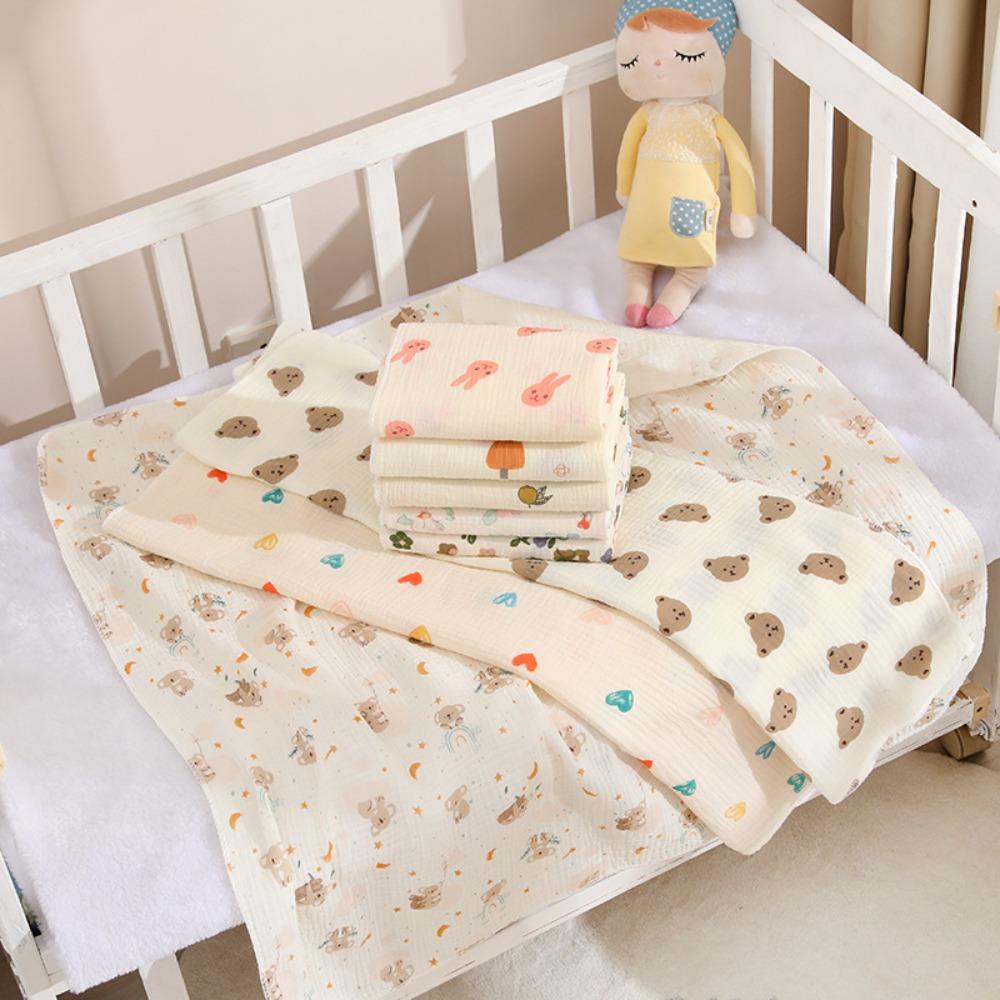 Soft Cotton Newborn Wrap Blanket Double-Layered Baby Quilt Soft Gauze Wrap Blanket For Newborn