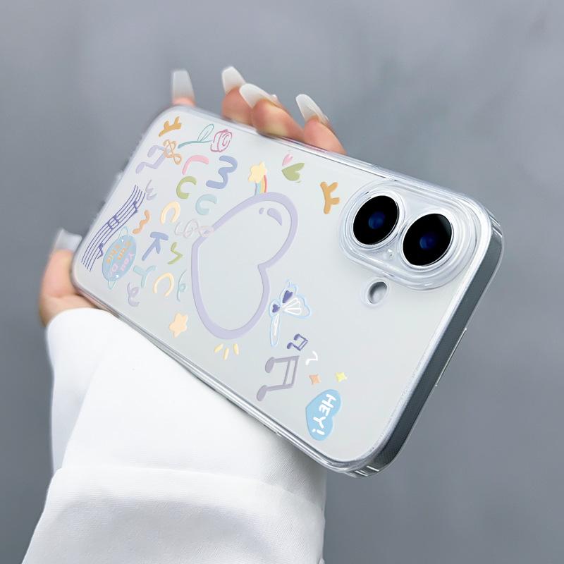 Silicone Drop-Proof Transparent Phone Case for iPhone Models 13-16 ProMax