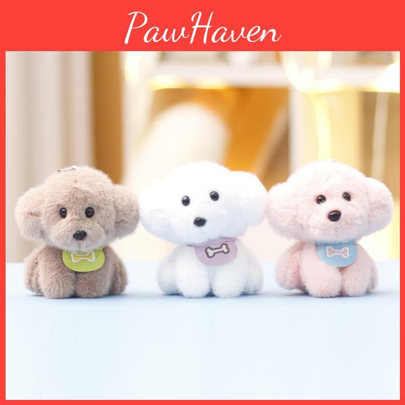 Puppy Cute Plush Toy Animal Stuffed Doll Girls Bag Charm Keychain Accessory