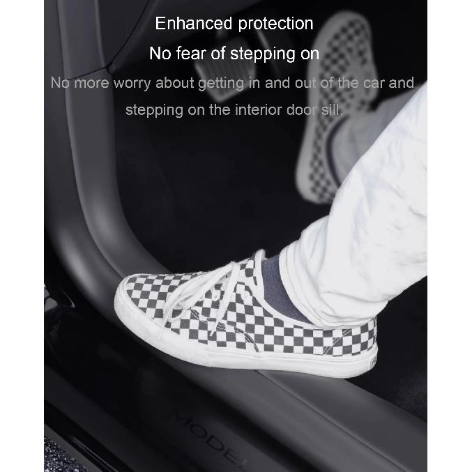 For Tesla Model 3 Highland 2024 Door Sill Strip Guard Car Front Rear Door Threshold Protector Waterproof And Anti-fouling Pads