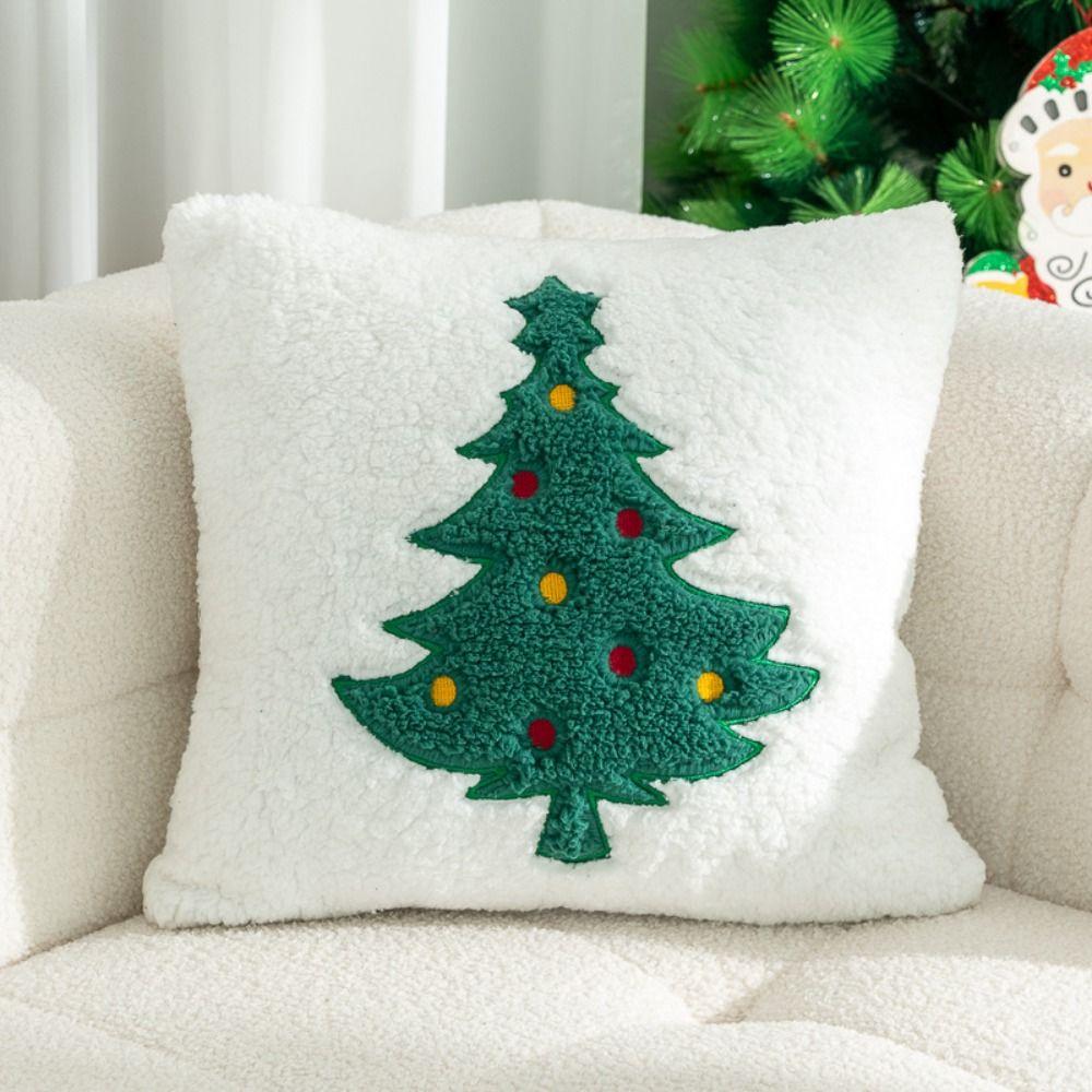 Soft Christmas Pillowcase Plush Cushion Cover Warm Throw Pillowcover  Living Room/Office